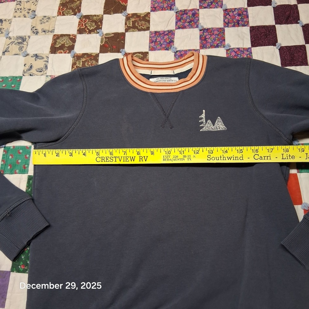 REI Blue Sweatshirt Womens Size Medium V Inset Crew Neck - Picture 5 of 10